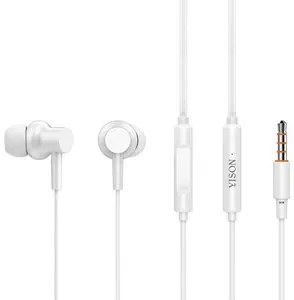 YISON earphones με μικρόφωνο X2, 3.5mm, 1.36m, λευκά