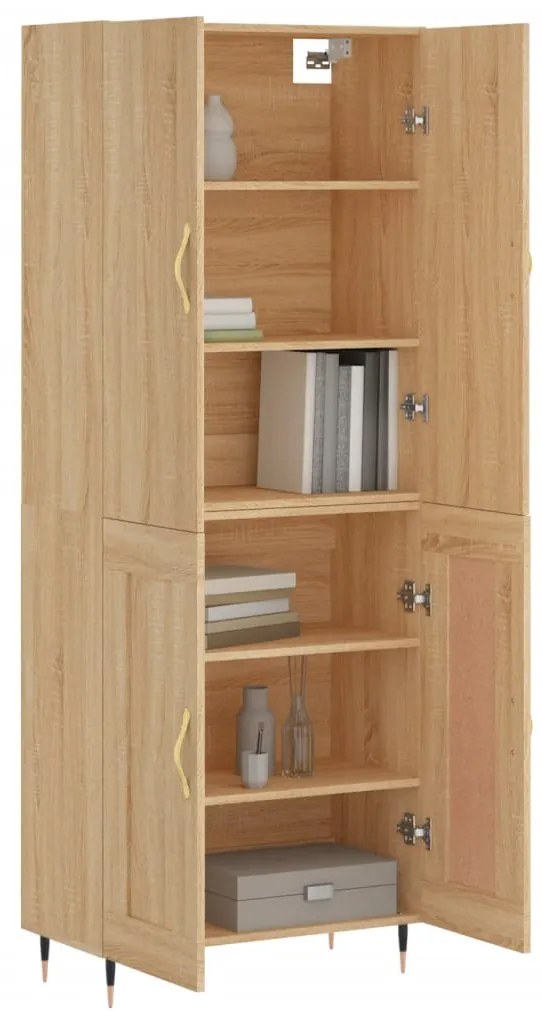 vidaXL Ντουλάπι Sonoma δρυς 69,5 x 34 x 180 εκ. από Επεξεργασμένο Ξύλο