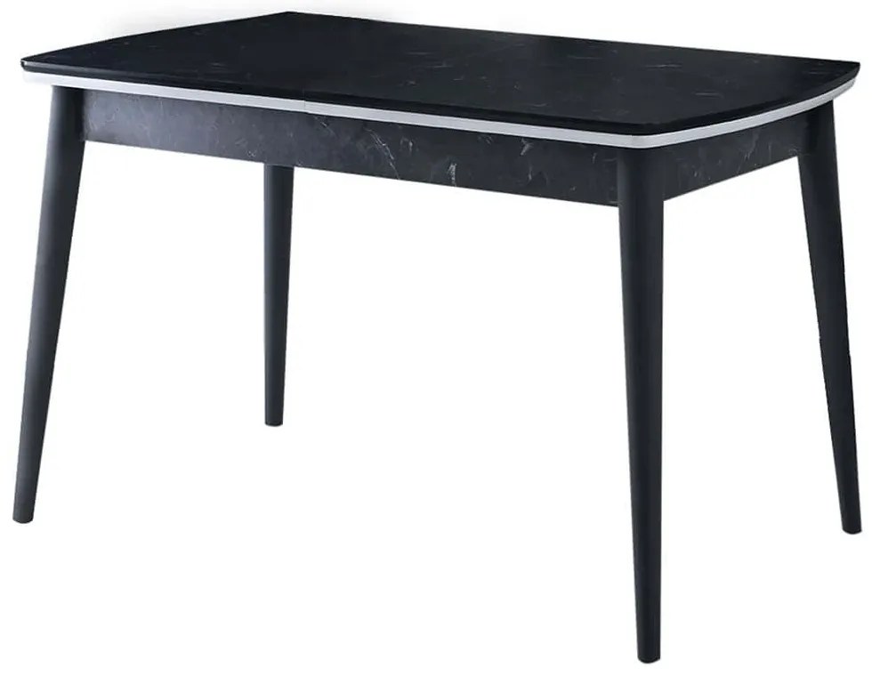Τραπέζι Επεκτεινόμενο Vega 974NMB1539 130/160x80x75cm Marble Effect Black-White Πλαστικό,Mdf