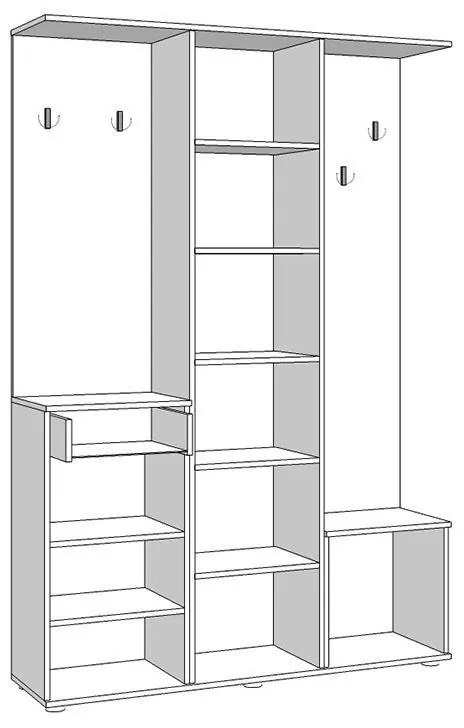 Στάντ Χολ και Παπουτσοθήκη Martin Γκρί Concrete - Λευκό 133,5x33x197,5 εκ. 133.5x33x197.5 εκ.