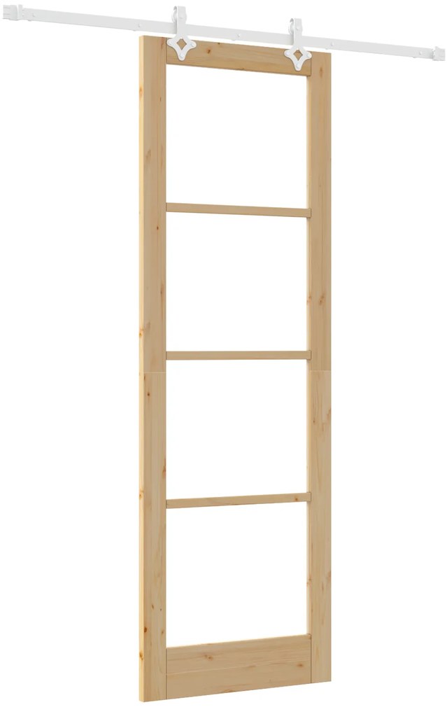 vidaXL Συρόμενη Πόρτα με Σετ Υλικών 78x232 cm Μασίφ Ξύλο Πεύκου