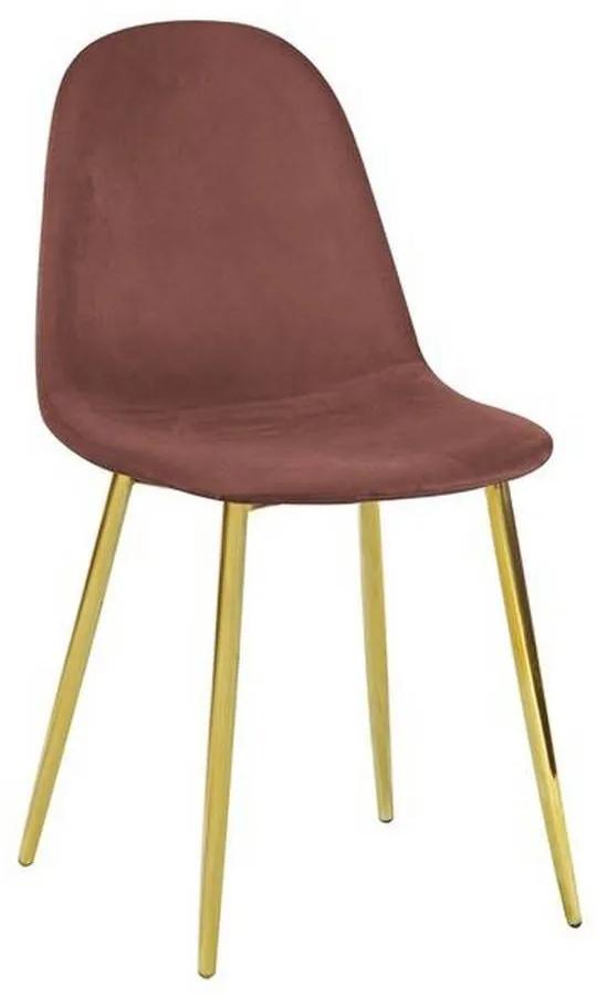Καρέκλα Celina Velure Antique Pink ΕΜ907,2GV 45x54x85cm Σετ 4τμχ Βελούδο, Μέταλλο