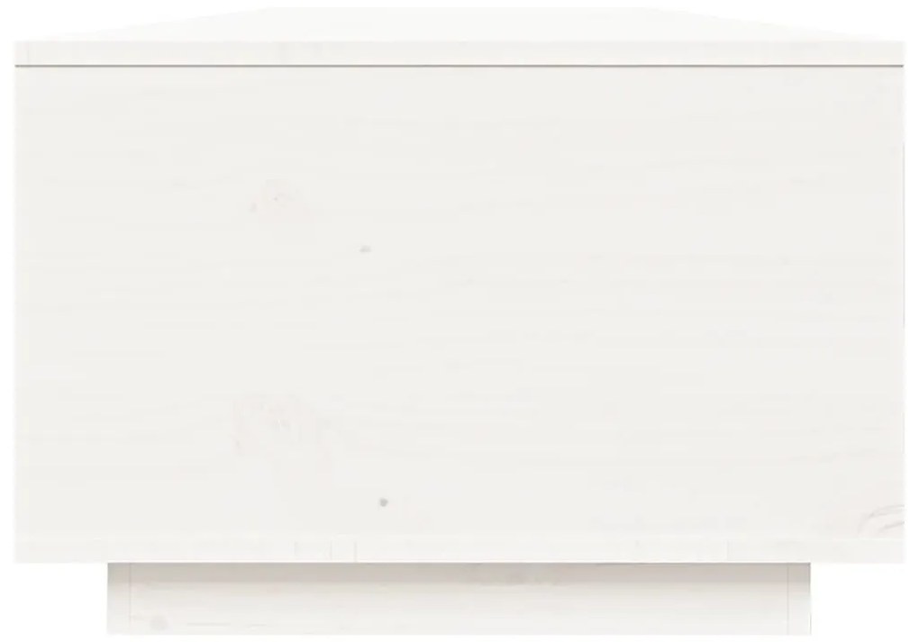 Τραπεζάκι Σαλονιού Λευκό 80x50x35,5 εκ από Μασίφ Ξύλο Πεύκου - Λευκό