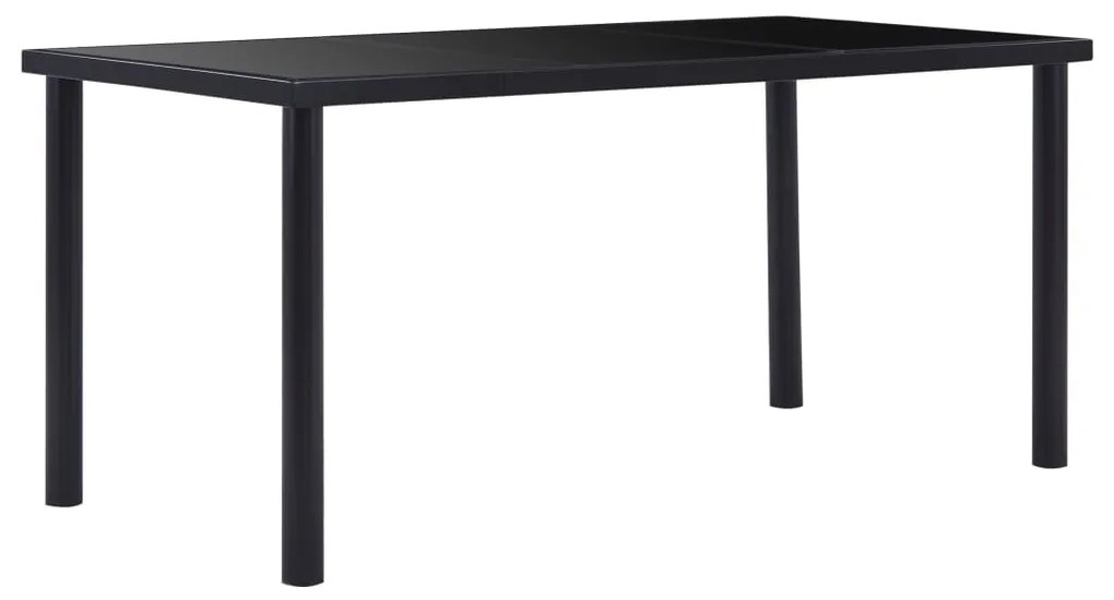 vidaXL Τραπεζαρία Μαύρη 160 x 80 x 75 εκ. από Ψημένο Γυαλί