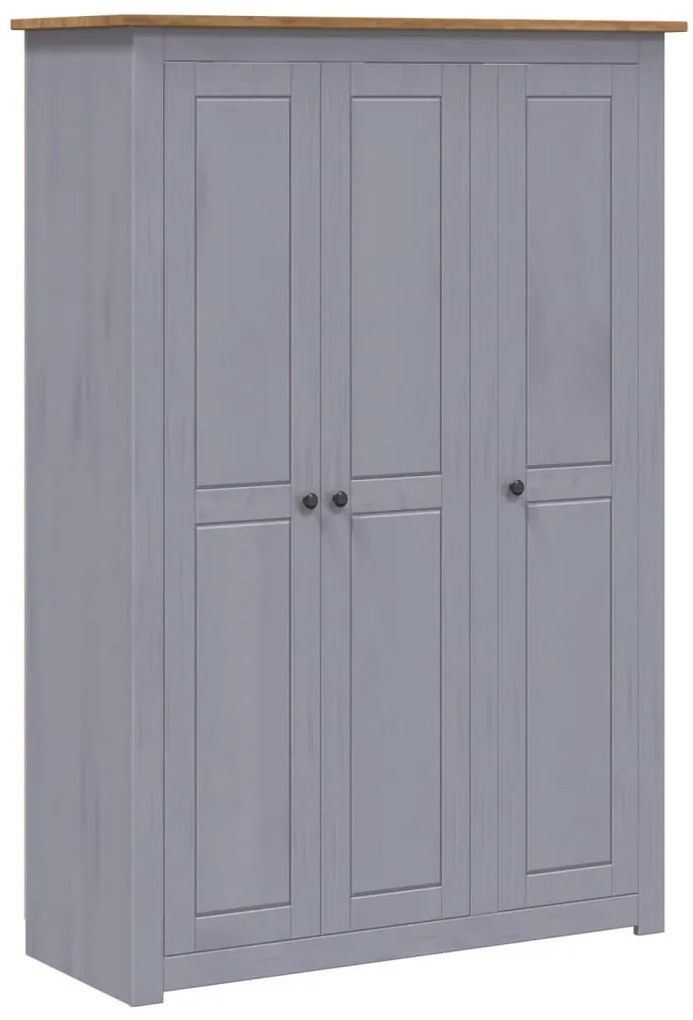 vidaXL Ντουλάπα Τρίφυλλη Γκρι 118x50x171,5 εκ Ξύλο Πεύκου Σειρά Panama