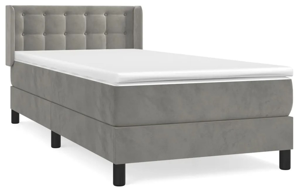 ΚΡΕΒΑΤΙ BOXSPRING ΜΕ ΣΤΡΩΜΑ ΑΝΟΙΧΤΟ ΓΚΡΙ 90X190 ΕΚ. ΒΕΛΟΥΔΙΝΟ 3131171