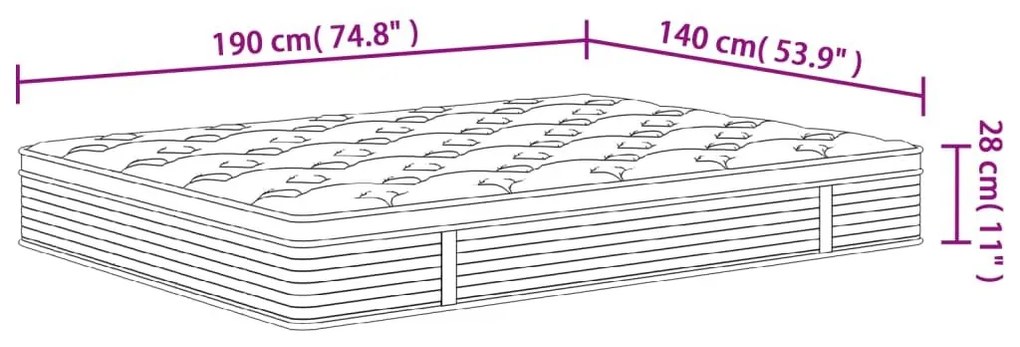 Στρώμα με Pocket Springs Μεσαία 140x190 εκ. - Γκρι