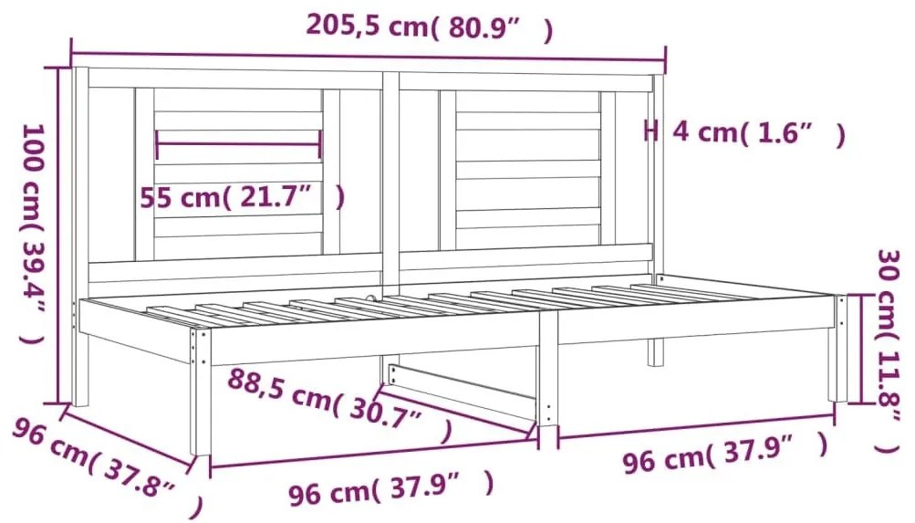 Καναπές Κρεβάτι Λευκός 90 x 200 εκ. από Μασίφ Ξύλο Πεύκου - Λευκό