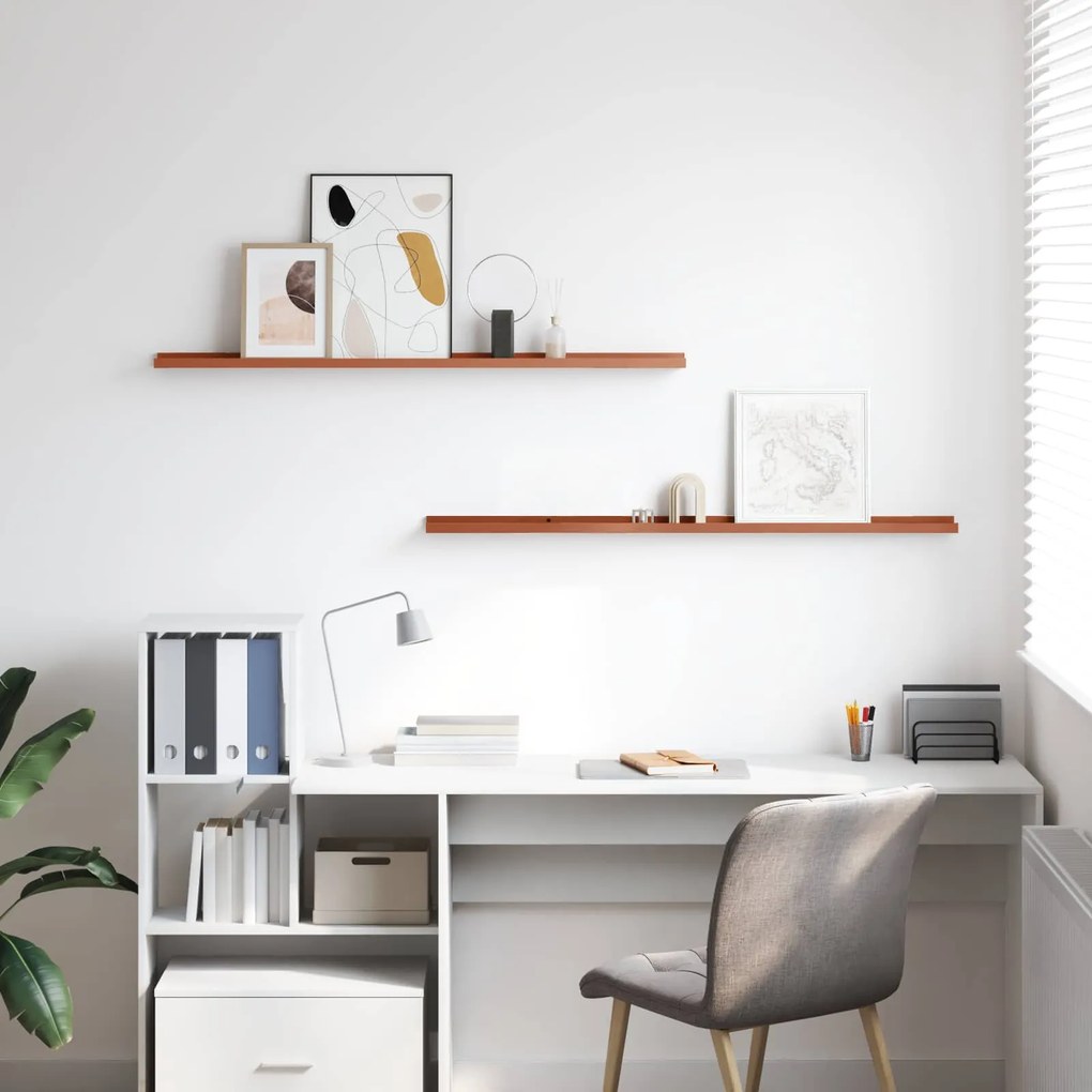 vidaXL Ράφι Τοίχου 2 pcs Κόκκινο 115 x 9 x 3 cm Επεξεργασμένο ξύλο