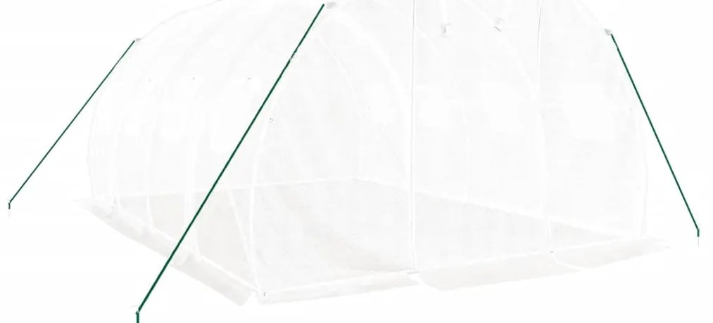 vidaXL Θερμοκήπιο με Ατσάλινο Σκελετό Λευκό 12 τ.μ. 4 x 3 x 2 μ.