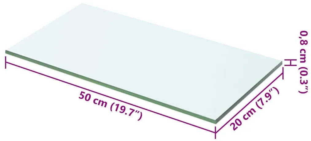 vidaXL Ράφια Πάνελ 2 τεμ. Διάφανα 50 x 20 εκ. Γυάλινα