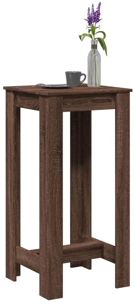 vidaXL Τραπέζι Μπαρ Καφέ Δρυς 51x50x103,5 εκ. Επεξ. Ξύλο