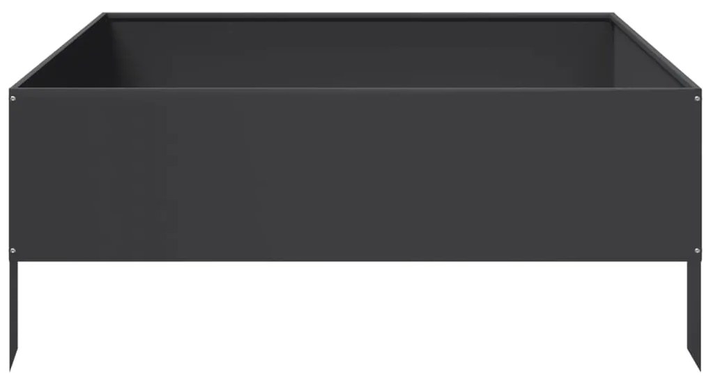 vidaXL Ζαρντινιέρα Υπερυψωμένη Μαύρο 100x100x25 εκ. Ατσάλι