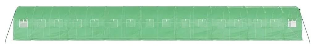 Θερμοκήπιο Πράσινο 32 μ² 16 x 2 x 2 μ. με Ατσάλινο Πλαίσιο - Πράσινο