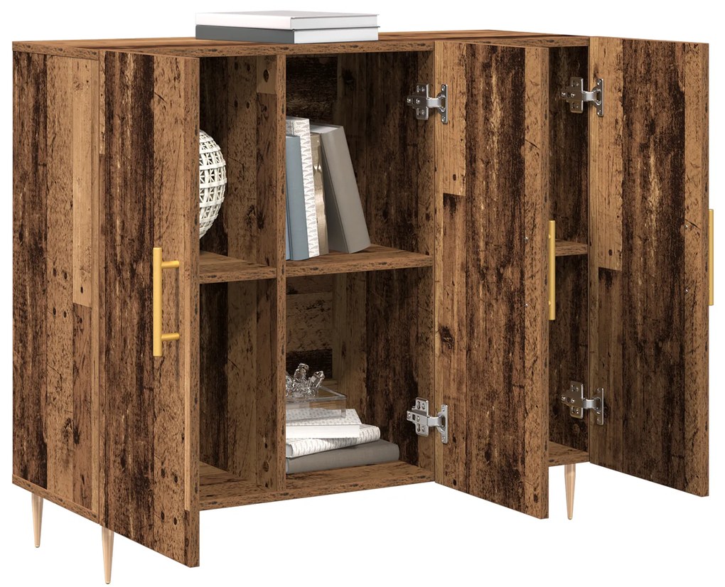 vidaXL Μπουφές σε Παλιό Ξύλο, 90x34x80 εκ, Φτιαγμένος από Μηχανικά Ξύλα