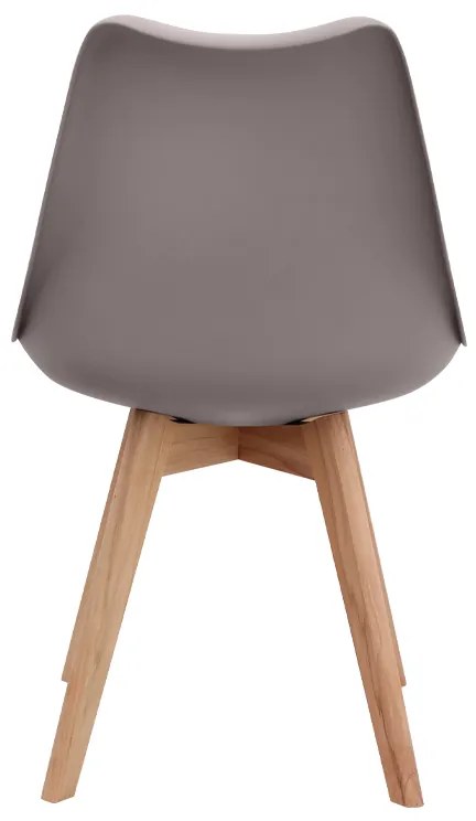 Καρέκλα τραπεζαρίας Viva Megapap PP - PU cappuccino - ξύλινο φυσικό πόδι 48,5x54x80εκ.