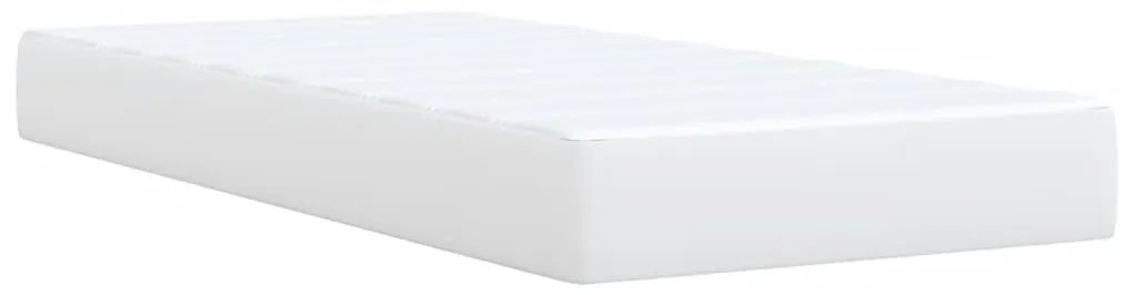 vidaXL Κρεβάτι Boxspring με Στρώμα Λευκό 90x190εκ. από Συνθετικό Δέρμα
