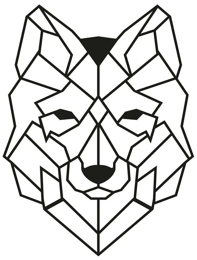 Διακοσμητικό Τοίχου Wolf 891TNL1173 41x57cm Black Wallity Μέταλλο