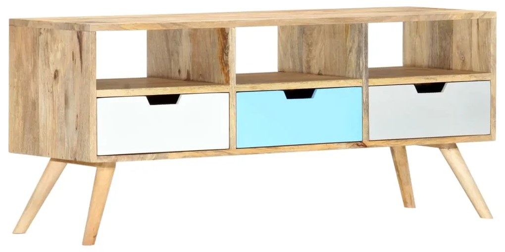 vidaXL Έπιπλο Τηλεόρασης 110 x 35 x 48 εκ. από Μασίφ Ξύλο Μάνγκο
