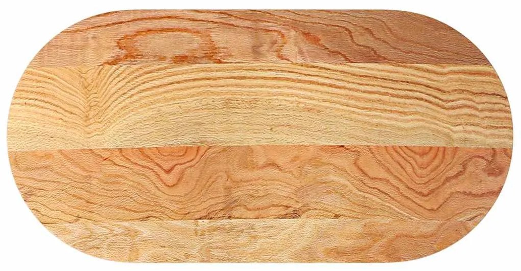 Επιτραπέζια επιφάνεια Ανοιχτό Καφέ 120x60x2 εκ. Ξύλο Δρυός Οβάλ - Γκρι