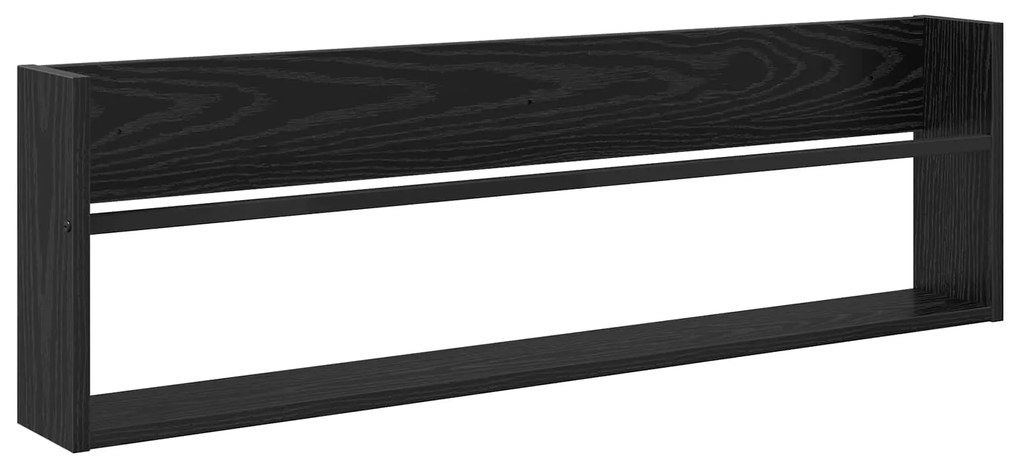 vidaXL Ράφι Περιοδικών Μαύρη Οξυά 100 x 12 x 30 εκ Επεξεργασμένο ξύλο