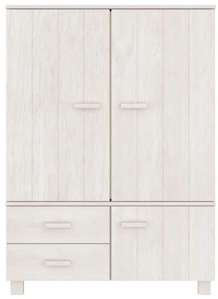 vidaXL Ντουλάπα HAMAR Λευκή 99 x 45 x 137εκ. από Μασίφ Ξύλο Πεύκου