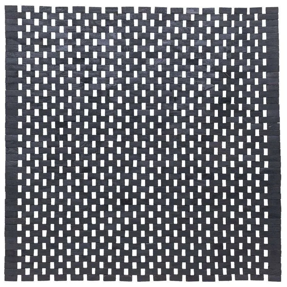 Πατάκι Μπάνιου Woodblock Teak Black Sealskin 60X60 Ξύλο