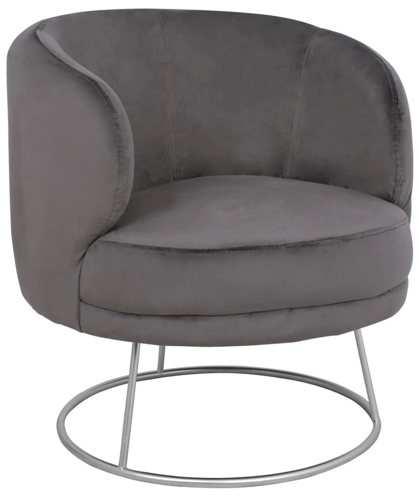 ΠΟΛΥΘΡΟΝΑ ARIEN ΓΚΡΙ ΒΕΛΟΥΔΟ ΜΕ ΑΣΗΜΙ ΒΑΣΗ HM8403.01 80x75x82Υ εκ.