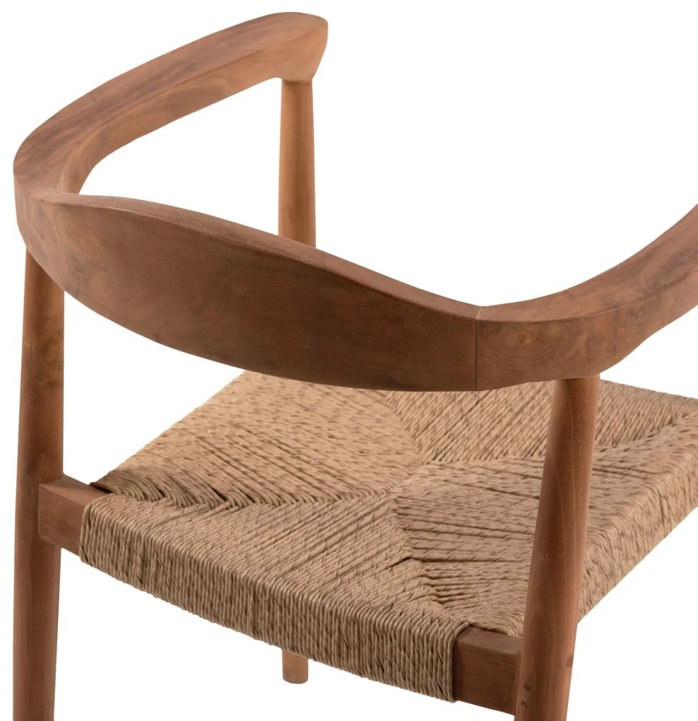 Καρέκλα-Πολυθρόνα C9389.01 από Ξύλο Teak και Συνθετικό Σχοινί 59,5x56x76,5εκ. 59.5x56x76.5 εκ.