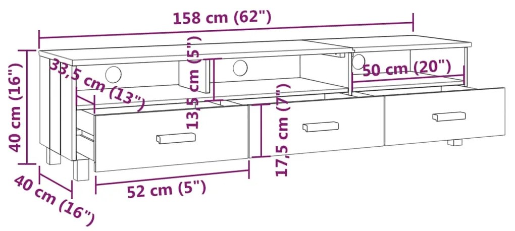 ΈΠΙΠΛΟ ΤΗΛΕΟΡΑΣΗΣ ΚΑΦΕ ΜΕΛΙ 158X40X40 ΕΚ. ΑΠΟ ΜΑΣΙΦ ΞΥΛΟ ΠΕΥΚΟΥ 340472