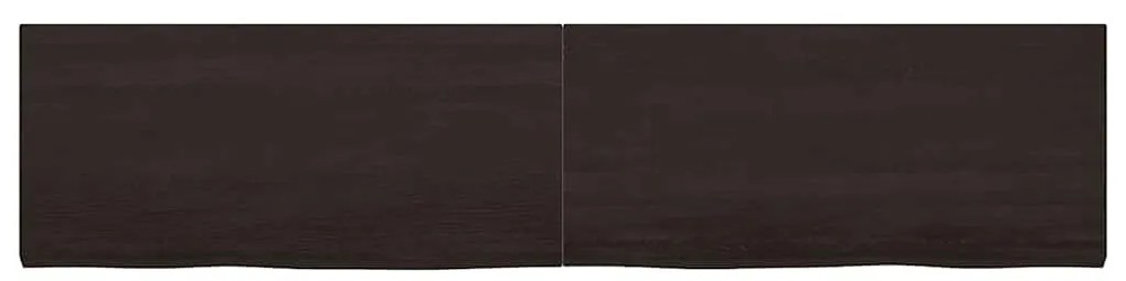 vidaXL Επιφάνεια Τραπεζιού Σκούρο Καφέ 220x50x(2-4)εκ Επεξ. Μασίφ Δρυς