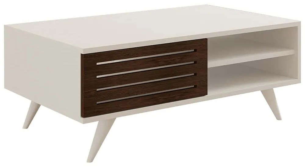Τραπέζι Σαλονιού Grande 835PUQ2802 100x60x42cm White-Walnut