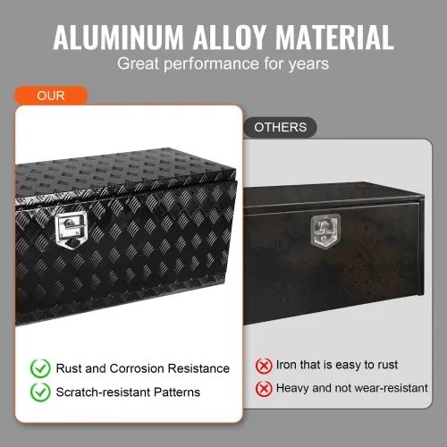 VEVOR Underbody Aluminum Truck Tool Box 60&quot; x 17&quot; x 18&quot; Trailer RV Tool Storage