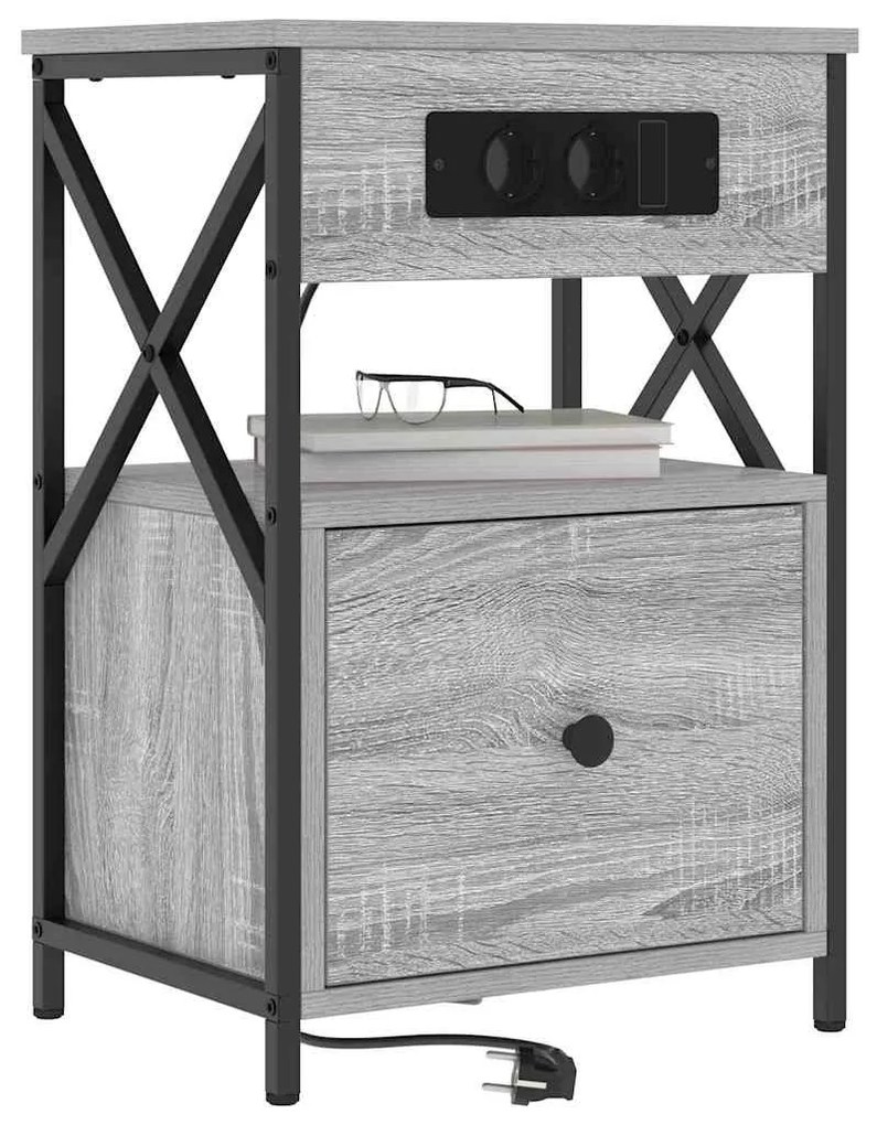 vidaXL Κομοδίνο Γκρι sonoma 40 x 31 x 60 εκ. Επεξεργασμένο ξύλο