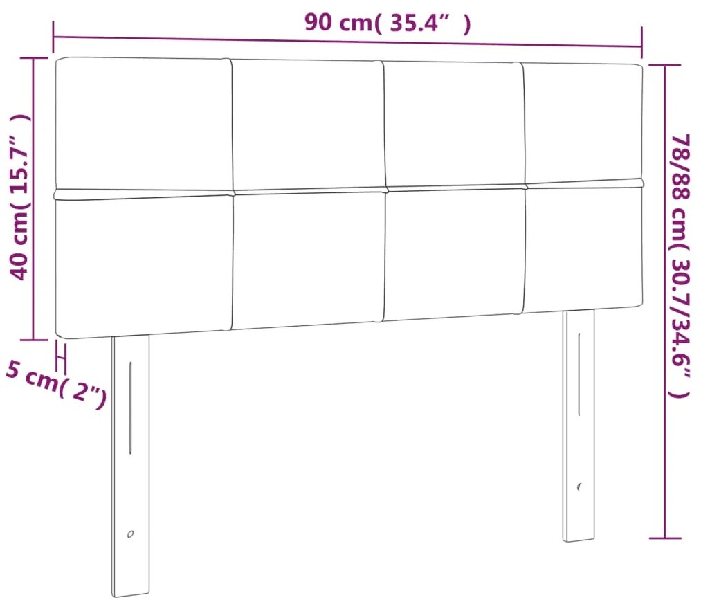 Κεφαλάρι Κρεβατιού LED Ανοιχτό Γκρι 90x5x78/88 εκ. Βελούδινο 3121648