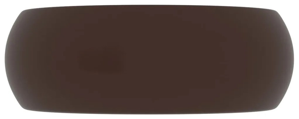 vidaXL Νιπτήρας Πολυτελής Στρογγυλός Σκ. Καφέ Ματ 40x15 εκ. Κεραμικός