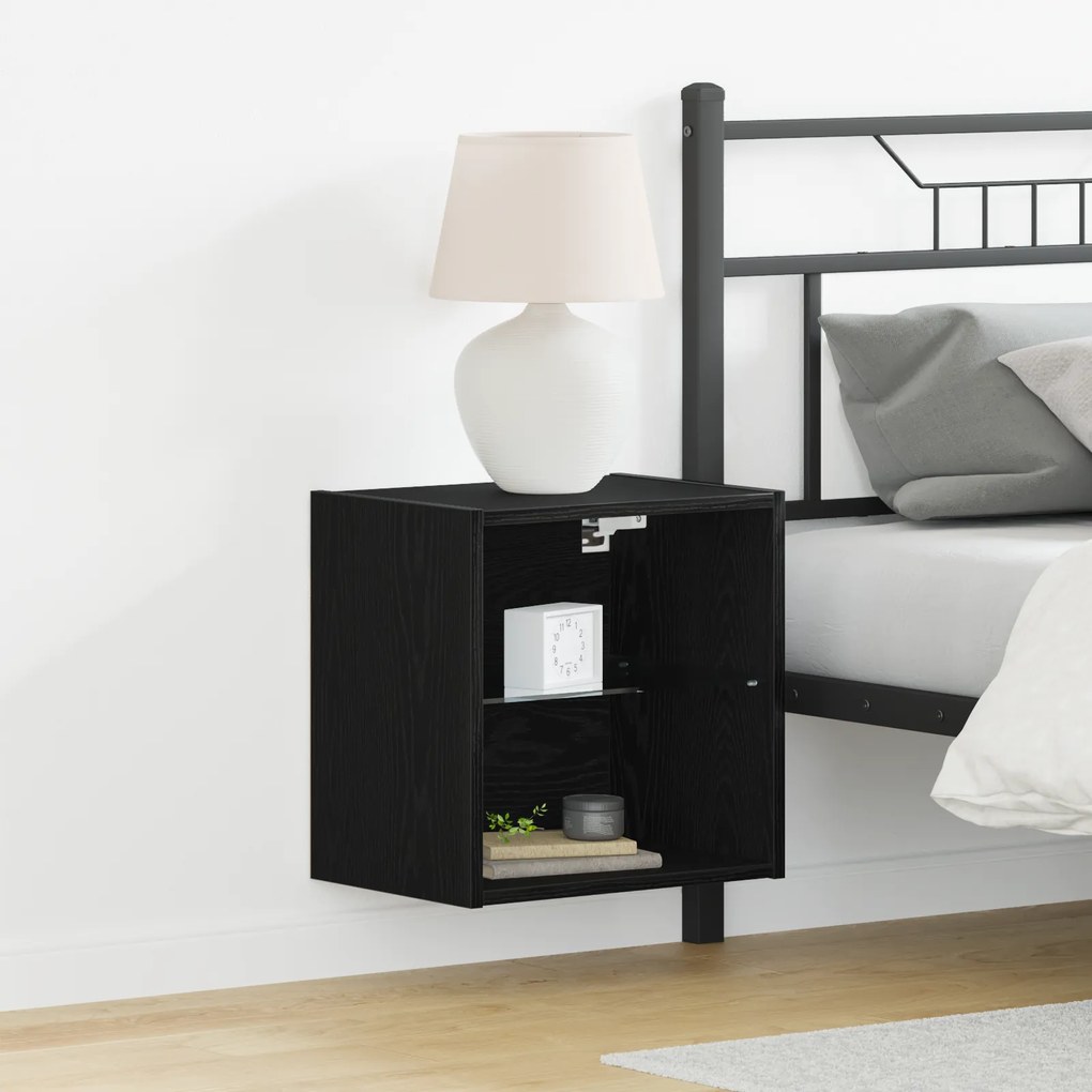vidaXL Floating Ράφι  Μαύρο Δρυς 40x28,5x40 εκ Επεξεργασμένο Ξύλο