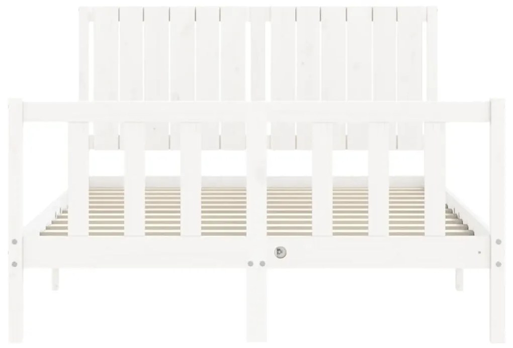 vidaXL Σκελετός Κρεβ. Χωρίς Στρώμα Λευκό 140x190 εκ Μασίφ Πεύκο