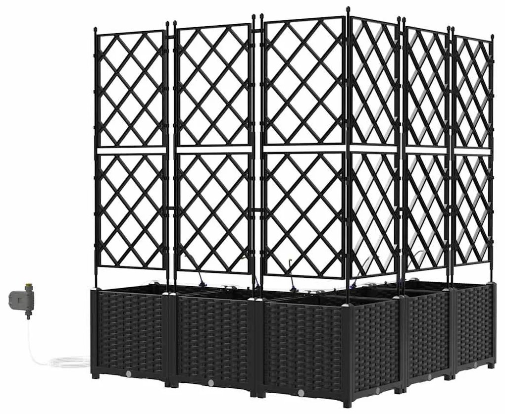 vidaXL Ζαρντινιέρες κήπου Μαύρο 120 x 120 x 142 cm Ατσάλι