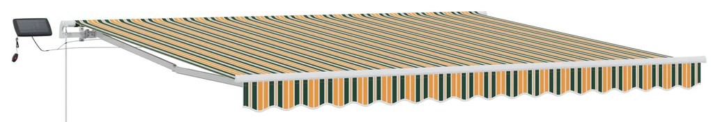 vidaXL Ανασυρόμενη Τέντα with Πράσινο και κίτρινο 400 x 300 εκ