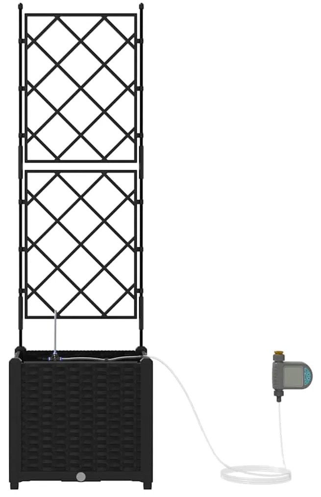 vidaXL Ζαρντινιέρες κήπου Μαύρο 40 x 40 x 142 cm Ατσάλι