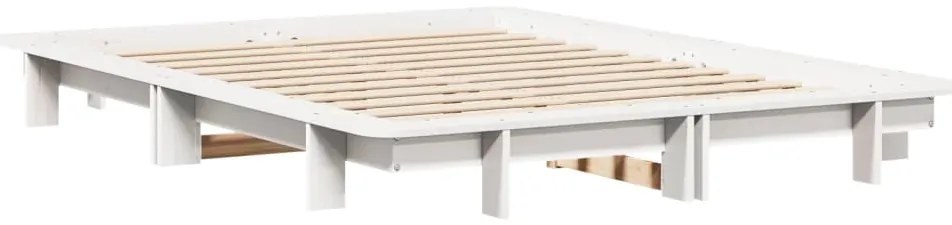 vidaXL Σκελετός Κρεβ. Χωρίς Στρώμα Λευκό 135x190 εκ Μασίφ Πεύκο