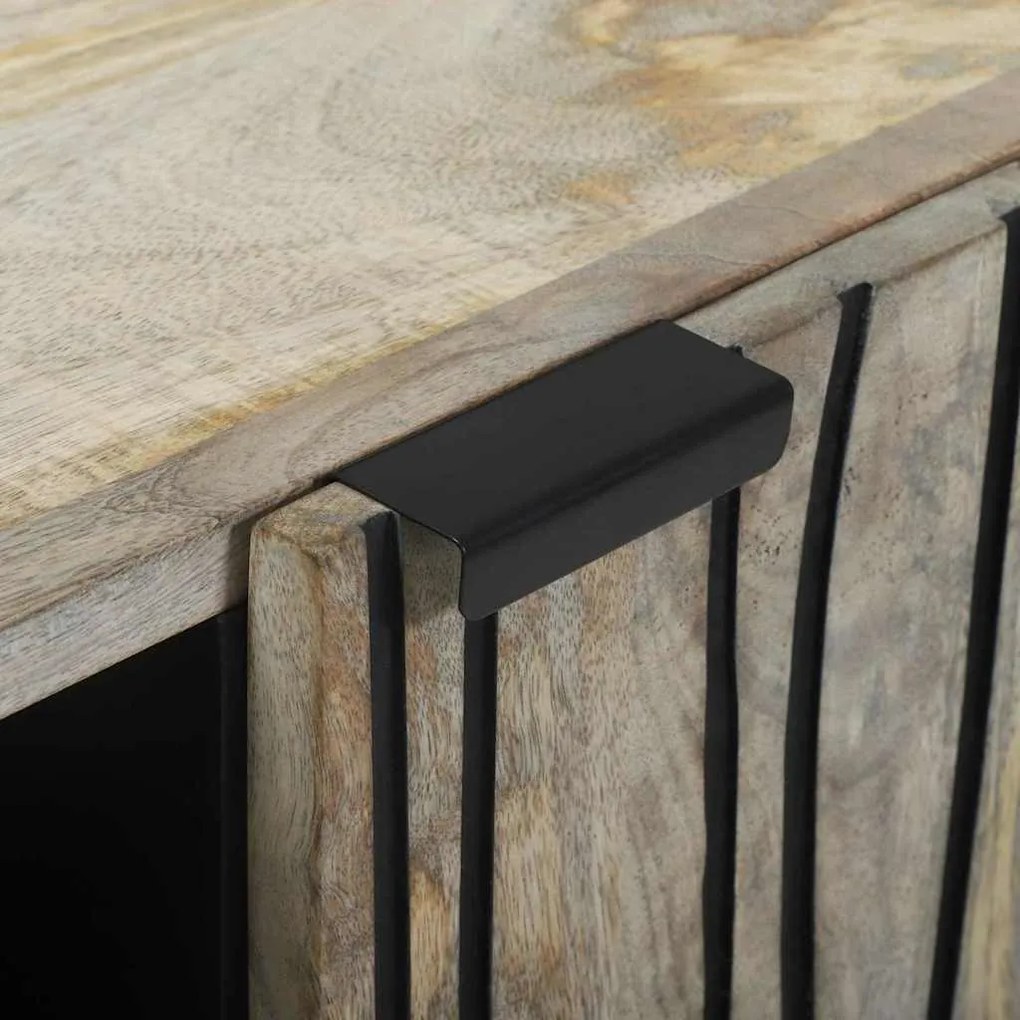 vidaXL Πλαϊνό Γραφείο Λευκό 90 x 33 x 75 εκ Μασίφ ξύλο μάνγκο
