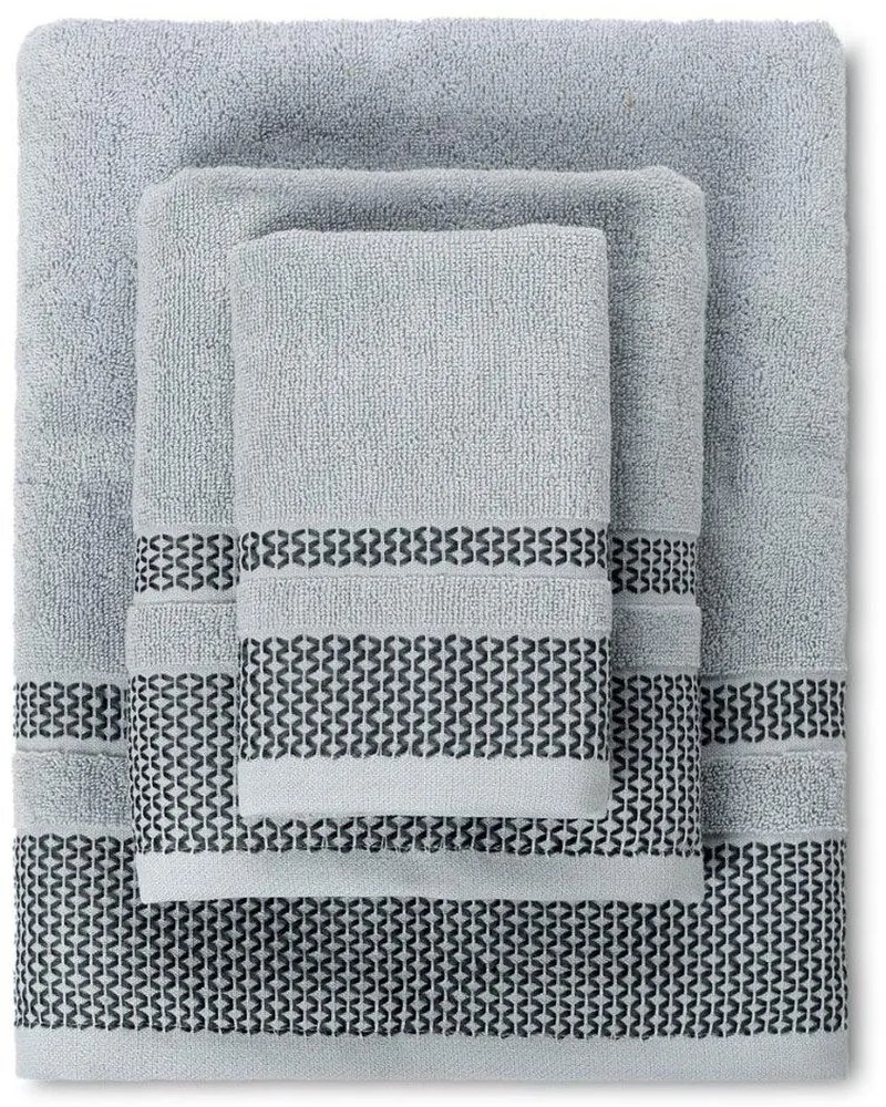 Πετσέτες Alvor (Σετ 3Τμχ) 02.521.10 Blue-Grey Cryspo Trio Σετ Πετσέτες 70x140cm 100% Cotton