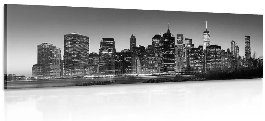 Κέντρο εικόνας της Νέας Υόρκης σε ασπρόμαυρο - 120x40