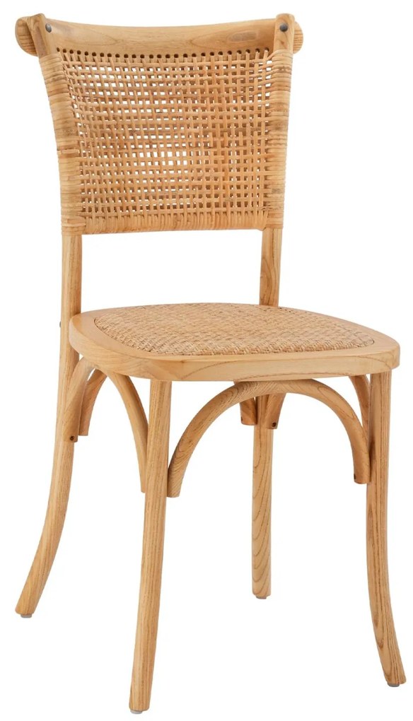 Καρέκλα LIBERTY Ξύλινη με Πλέξη Rattan σε Φυσικό 49x54x89εκ. 49x54x89 εκ.