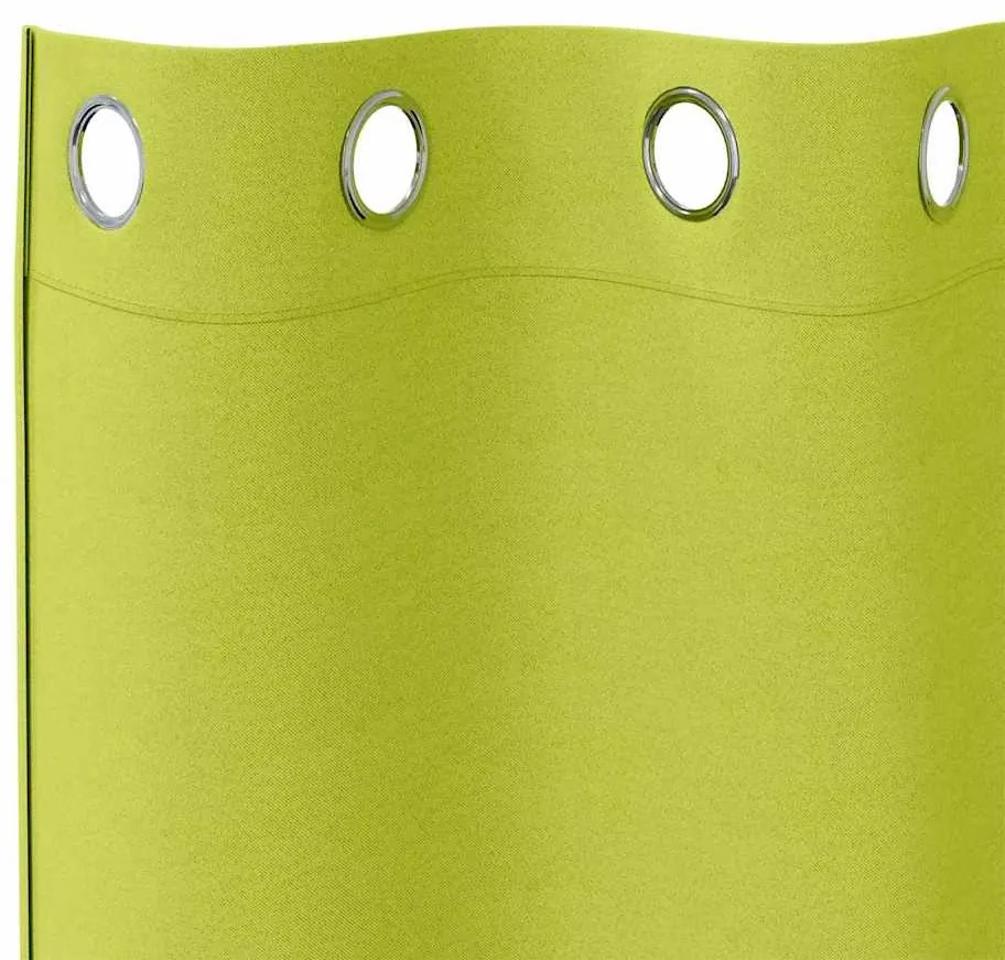 vidaXL Κουρτίνες με κουρτίνες 2 pcs Λαχανί Πολυεστέρας