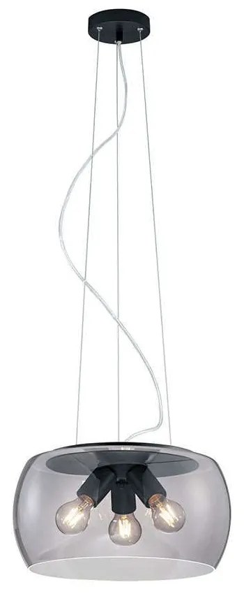 Φωτιστικό Οροφής Valente 300600342 Ø40x150cm Anthracite Trio Lighting Metal, Glass