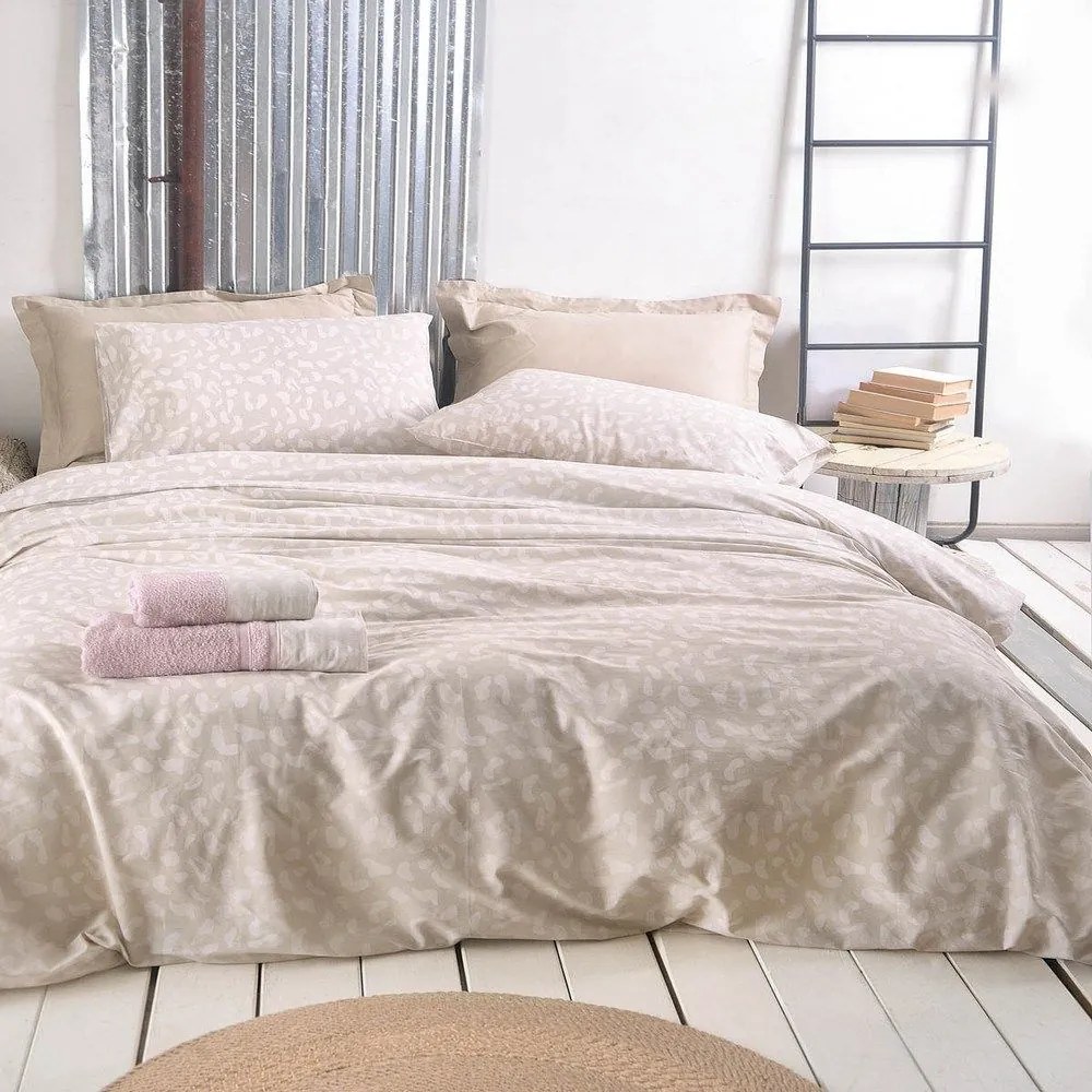 Σεντόνια Oliver (Σετ 4τμχ) Beige Ρυθμός Queen Size 230x270cm 100% Βαμβάκι