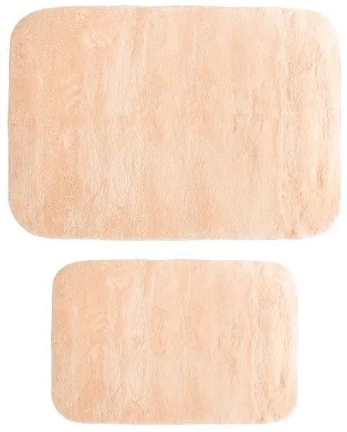 Πατάκι μπάνιου PWC-0055 Pakoworld σετ 2τμχ microfiber ροζ 90x60εκ-188-000030-Ροζ 188-000030